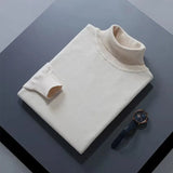 Elegante camisola de gola alta em algodão