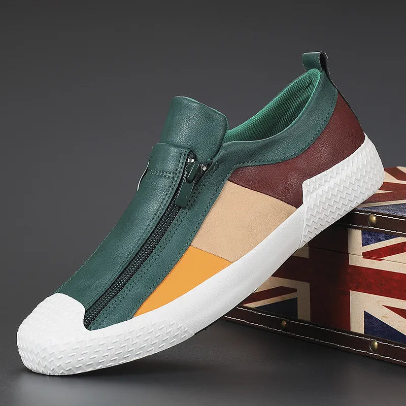 Sapatos de couro com fecho