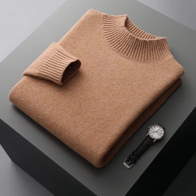 Camisola de caxemira dupla espessura