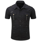 Camisa de manga curta em algodão Cargo