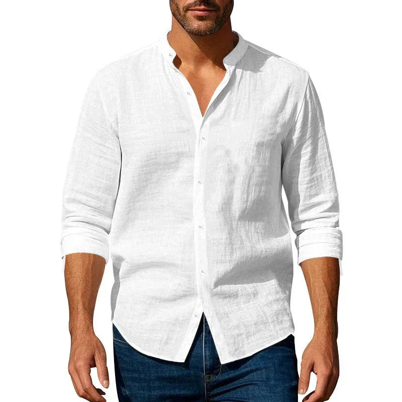 Camisa de verão em algodão/linho