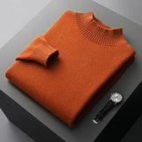 Elegante camisola de gola alta em lã merino