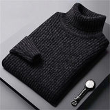 Elegante camisola de gola alta em malha