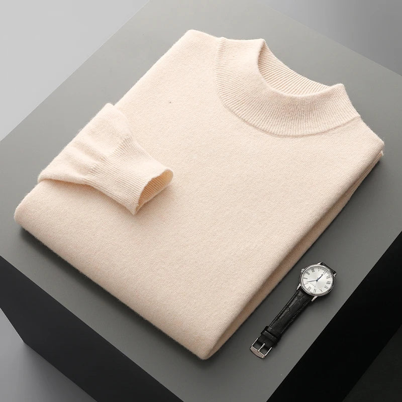 Camisola de caxemira com gola alta