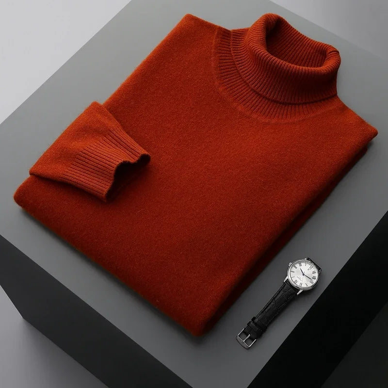 Gola alta elegante em lã espessa