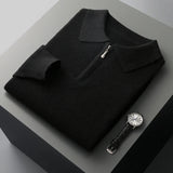 Elegante camisola polo em caxemira