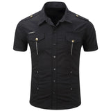 Camisa de manga curta em algodão Cargo