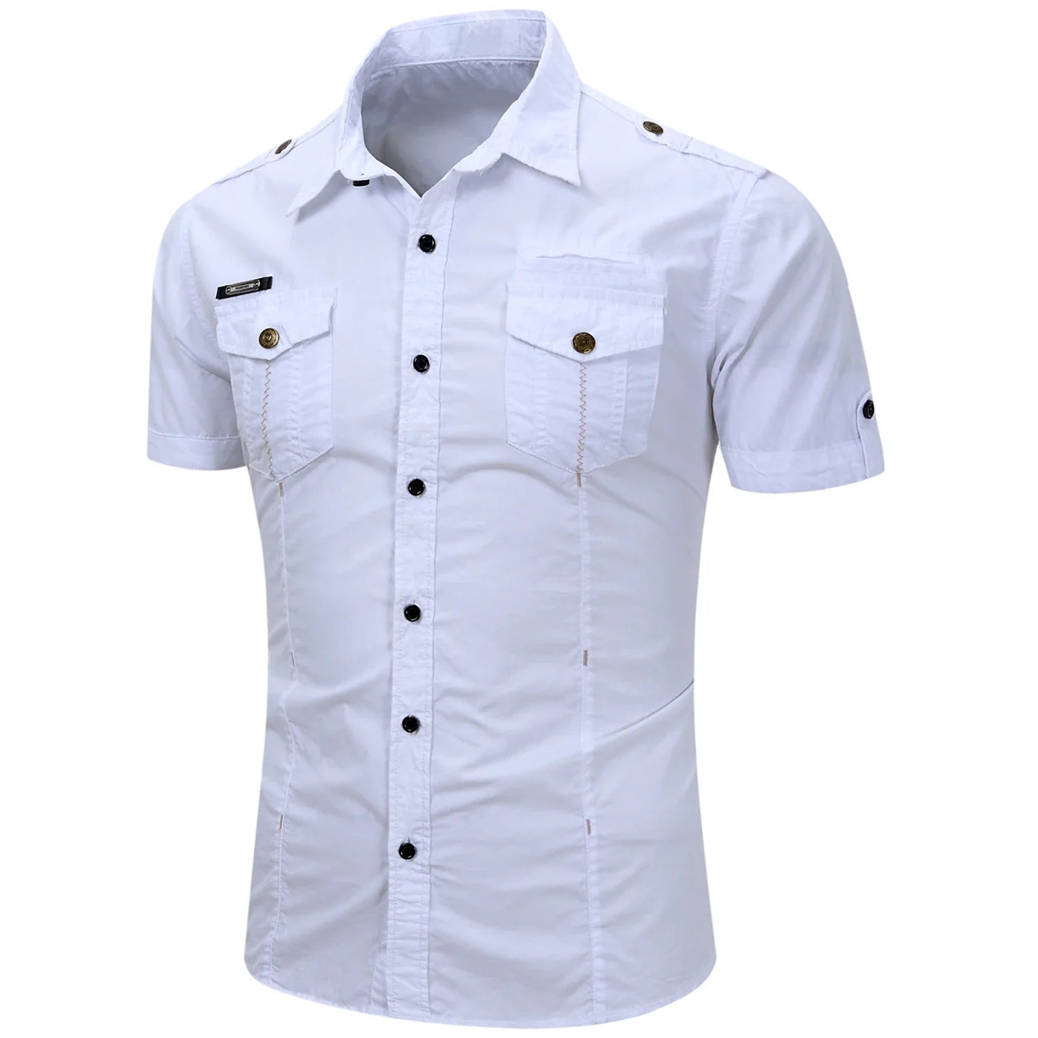 Camisa de manga curta em algodão Cargo