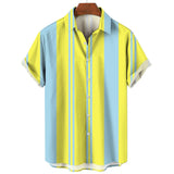 Camisa de verão de manga curta às riscas