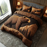 Conjunto de Roupa de Cama Acolchoada de 3 Peças Trilhos Sombrios