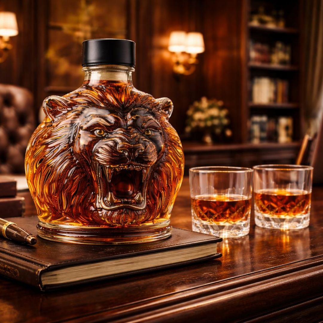 Moda Lusitana - Garrafa de Whisky Cabeça de Leão