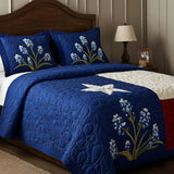 Conjunto de Roupa de Cama Acolchoada de 3 Peças Orgulho do Texas