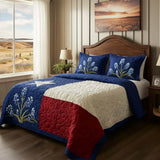 Conjunto de Roupa de Cama Acolchoada de 3 Peças Orgulho do Texas