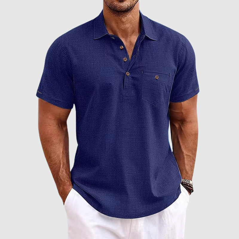 Camisa pólo de linho
