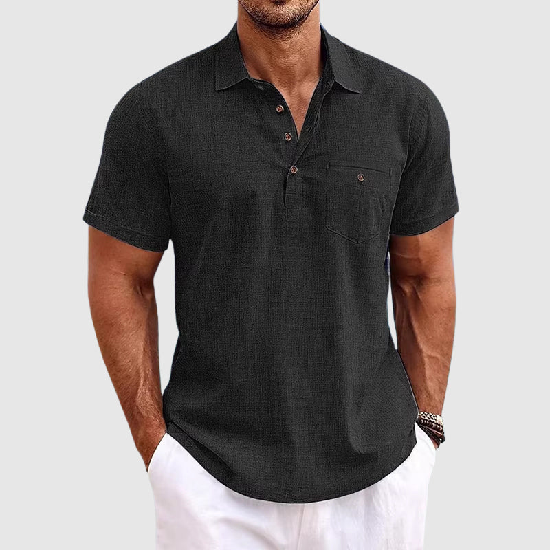 Camisa pólo de linho