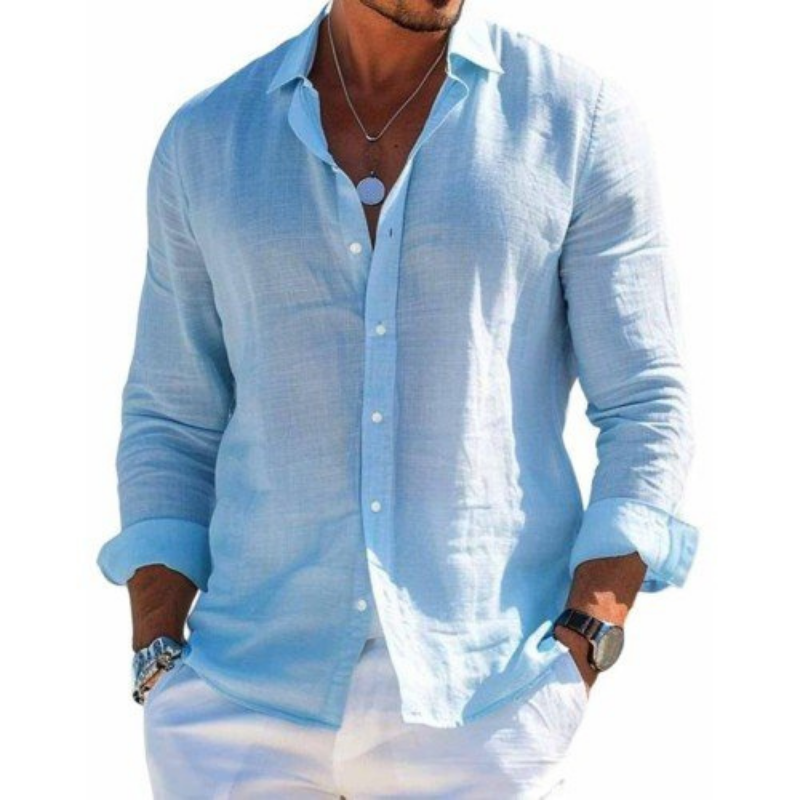 Moda Lusitana - Camisa Elegante de Tecido Respirável