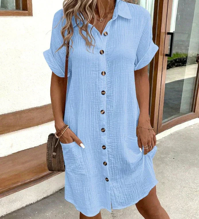 Renata™ - Vestido polo oversized em tecido