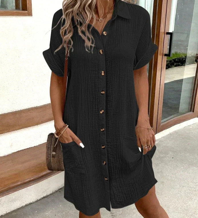 Renata™ - Vestido polo oversized em tecido