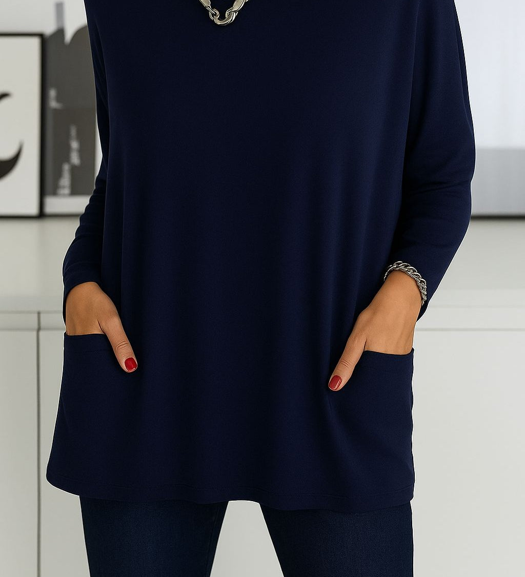 Victoria – Blusa longa feminina com elegância descontraída