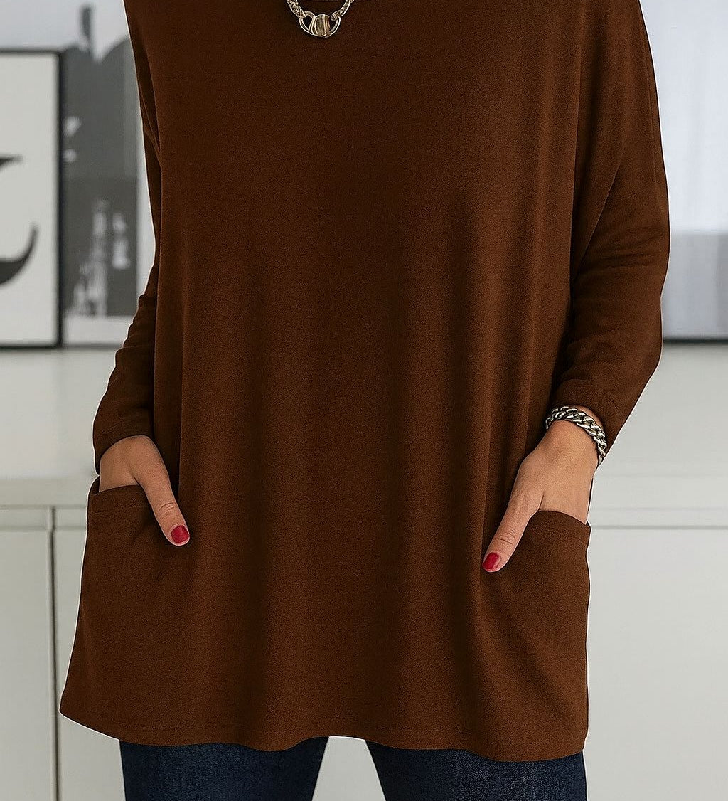 Victoria – Blusa longa feminina com elegância descontraída