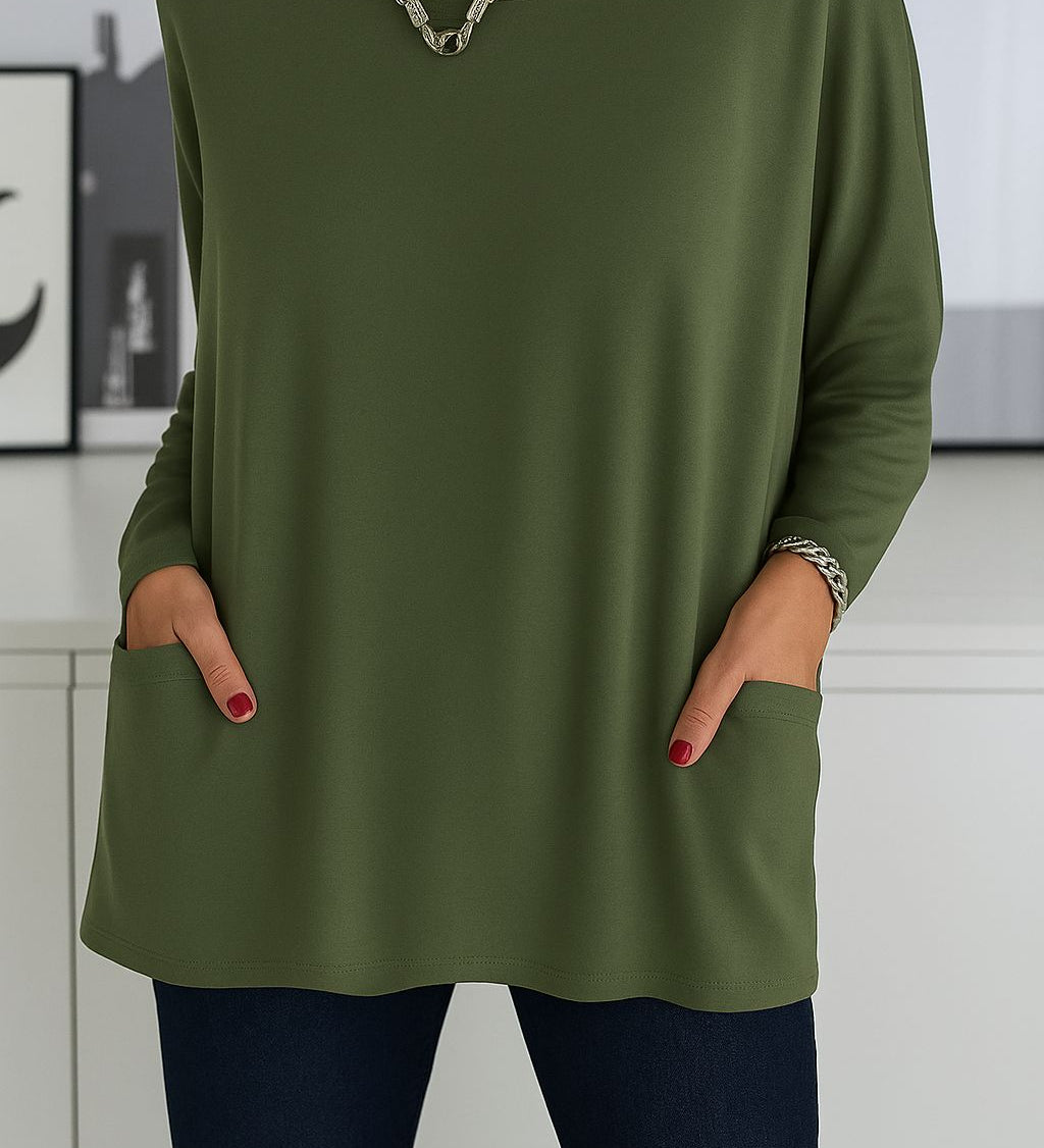 Victoria – Blusa longa feminina com elegância descontraída