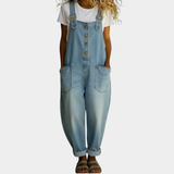 Moda Lusitana - Jardineiras vintage em algodão macio efeito ganga