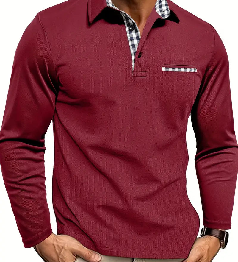 Camisa pólo com mangas compridas