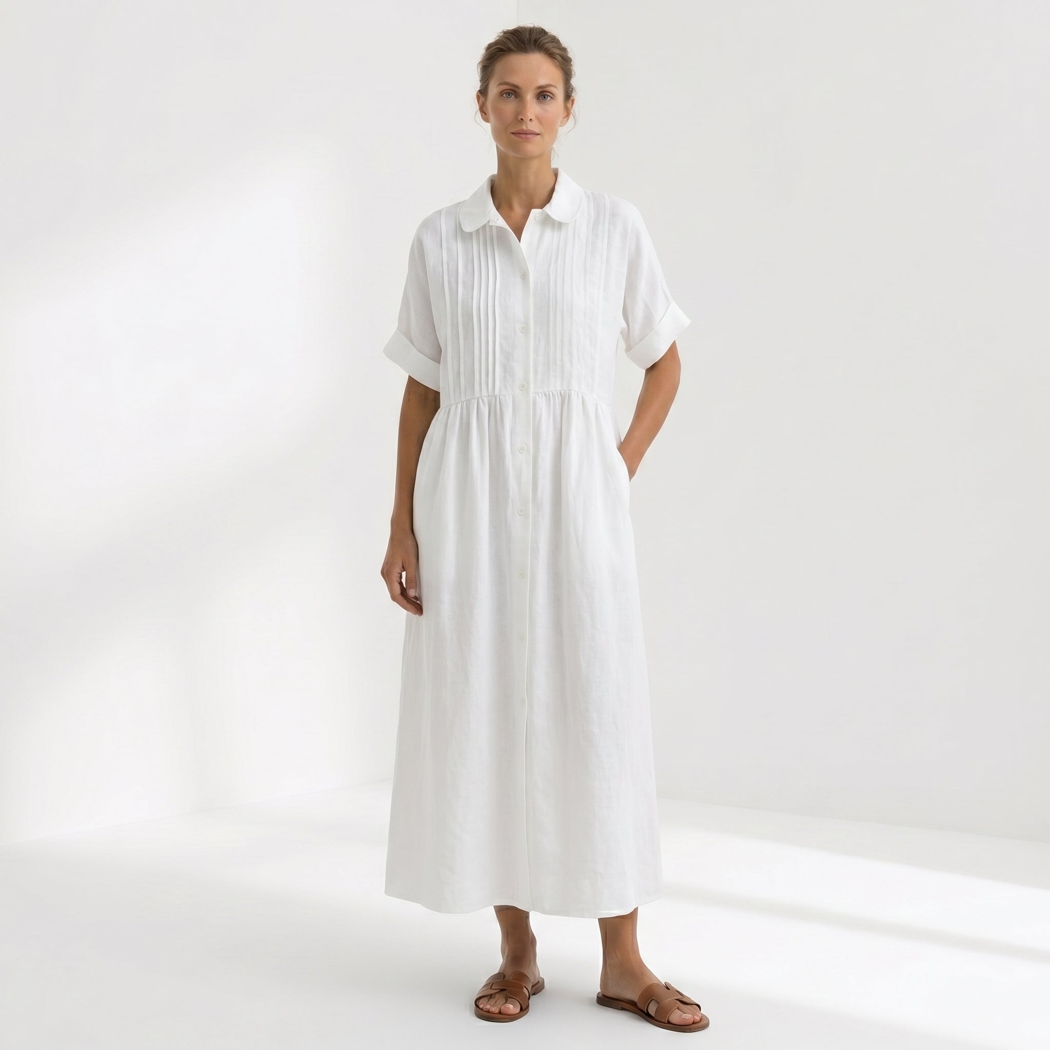 Moda Lusitana - Vestido Elegante em Linho