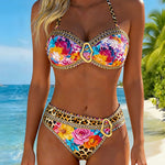 Moda Lusitana - Sexy Bikini com Estampa e Fecho Metálico