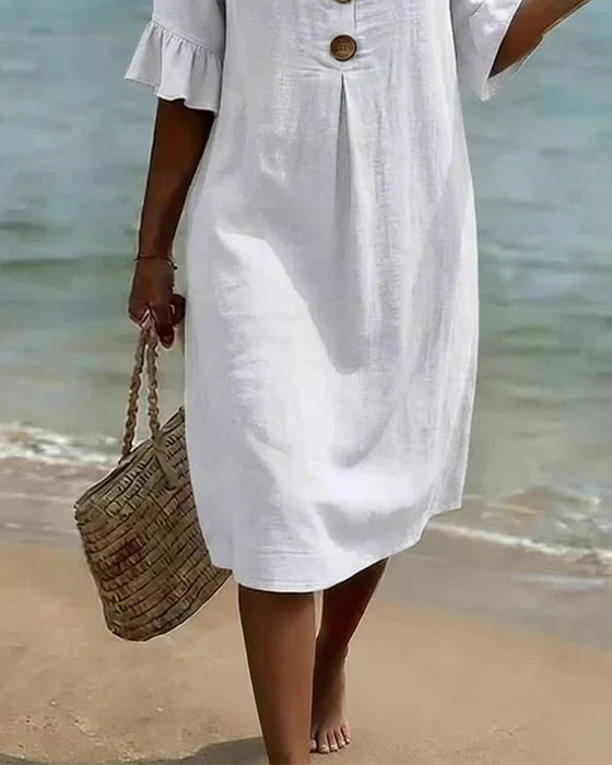 Moda Lusitana - Vestido Casual com Botões