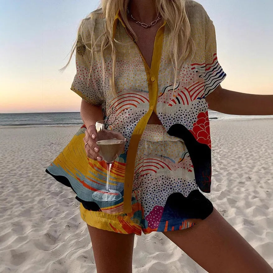 Moda Lusitana - Conjunto de Camisa e Shorts Estilosos