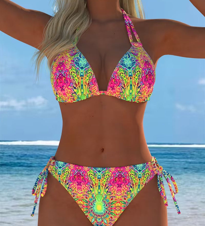 Moda Lusitana - Biquíni Estampado Com Decote Halter