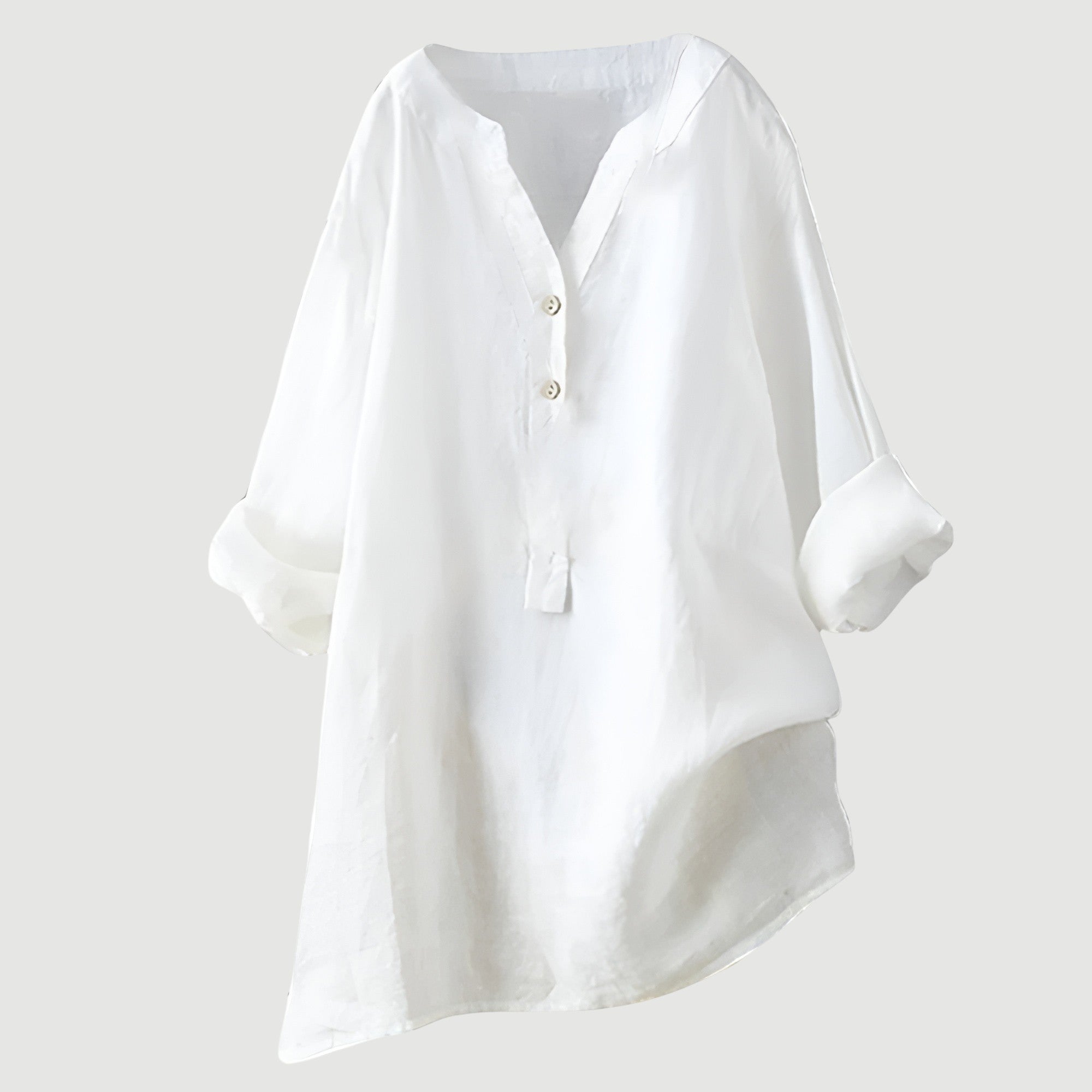 Moda Lusitana - Blusa Casual de Linho com Botões