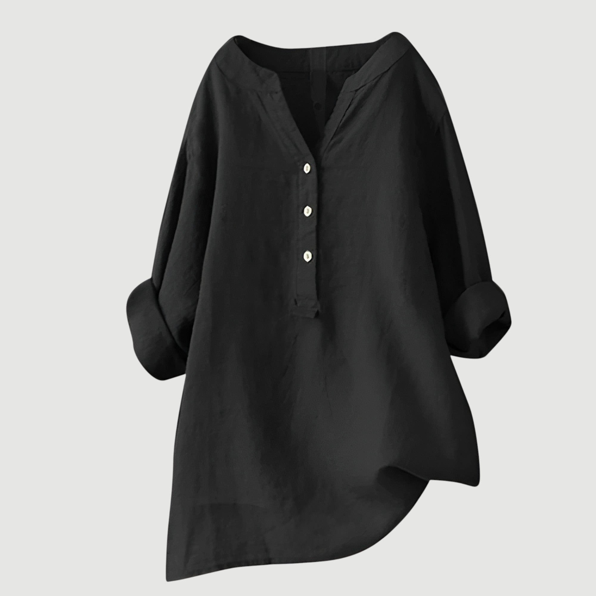 Moda Lusitana - Blusa Casual de Linho com Botões