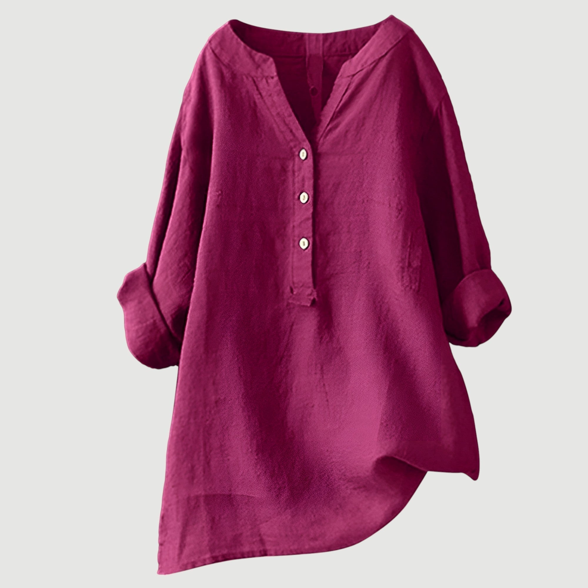 Moda Lusitana - Blusa Casual de Linho com Botões