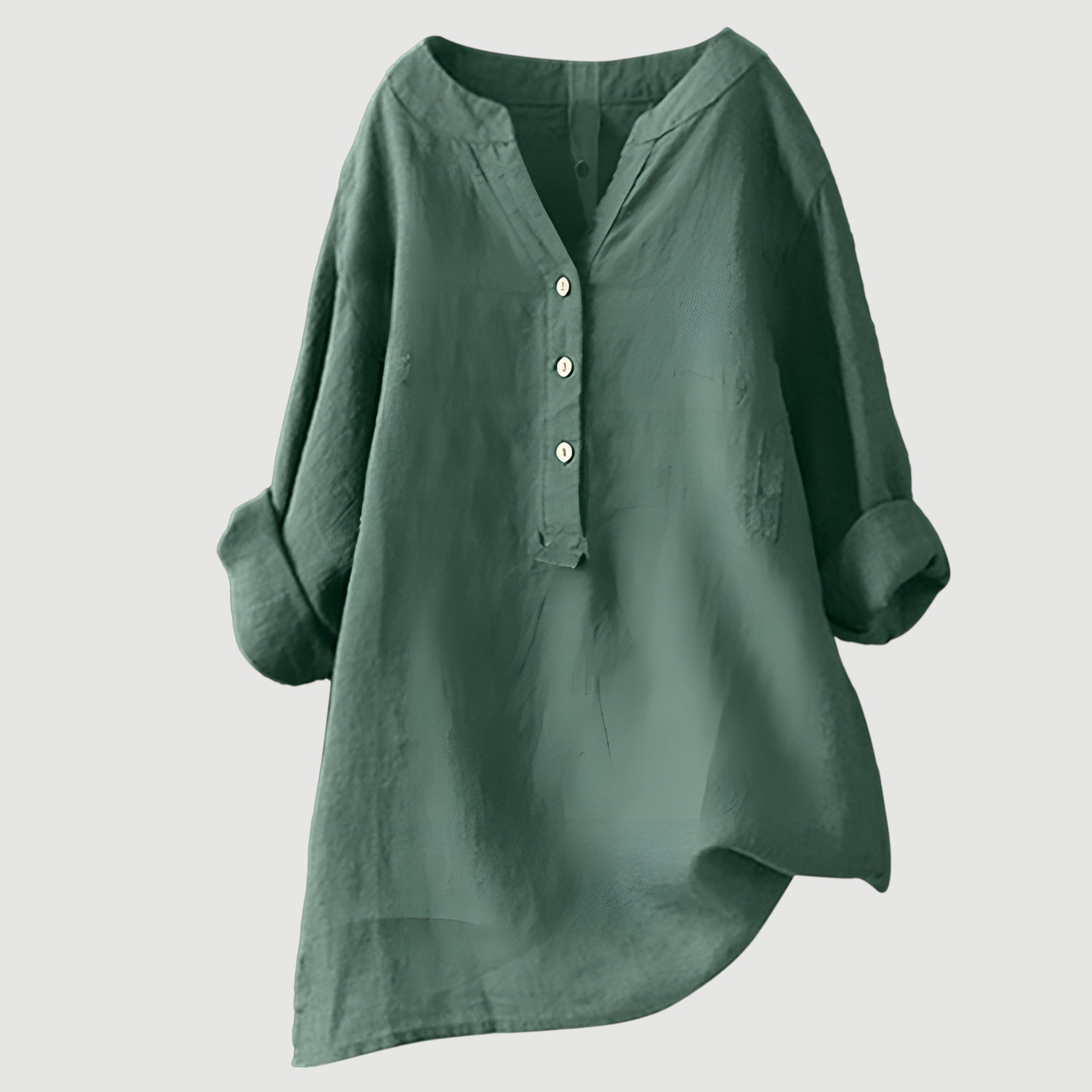 Moda Lusitana - Blusa Casual de Linho com Botões
