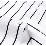 Camisa elegante de algodão às riscas