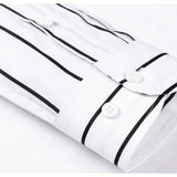 Camisa elegante de algodão às riscas