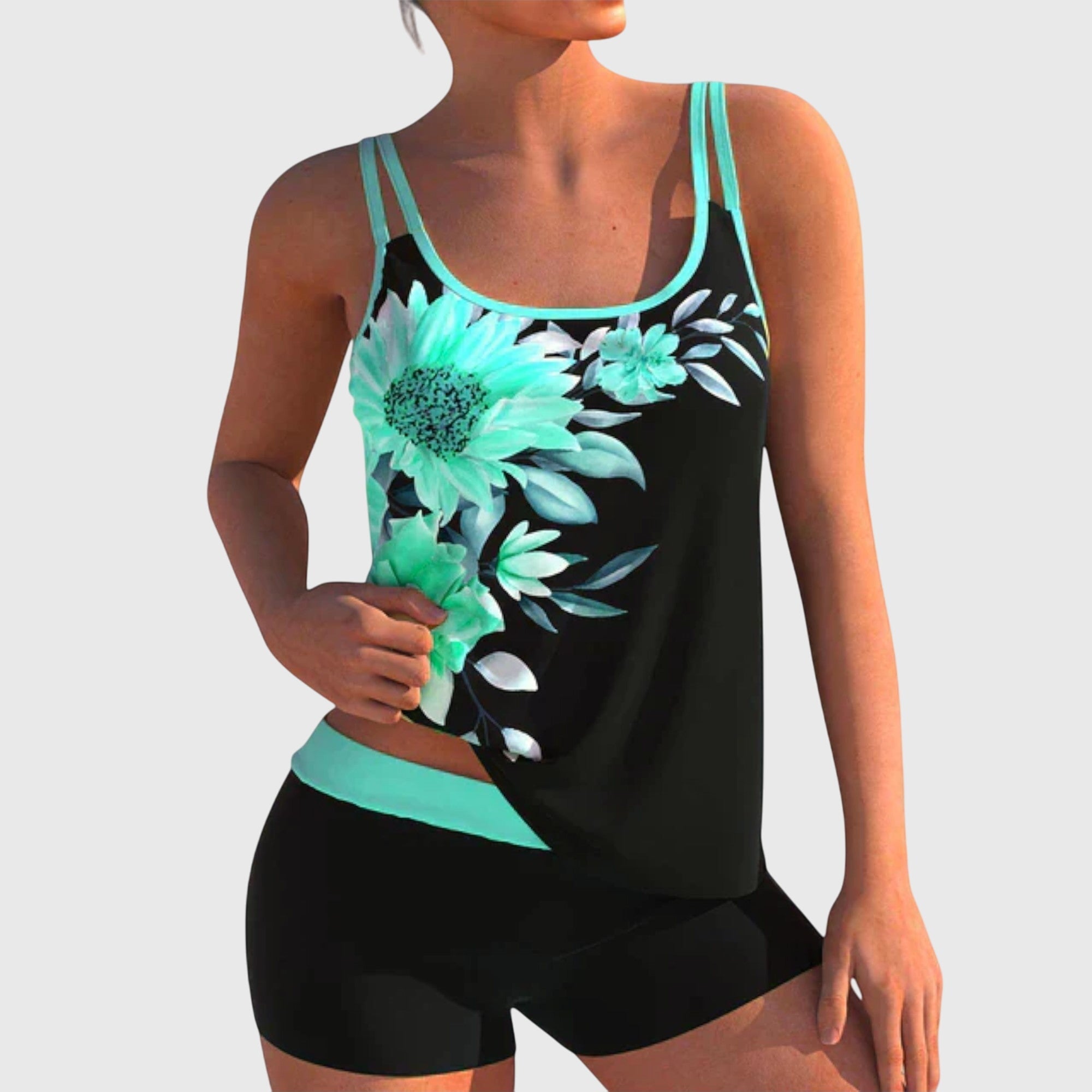 Moda Lusitana - Conjunto de Tankini Floral com Calções