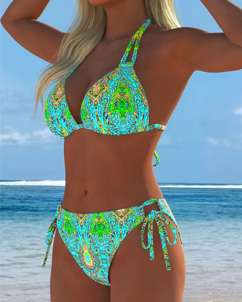 Moda Lusitana - Biquíni Estampado Com Decote Halter