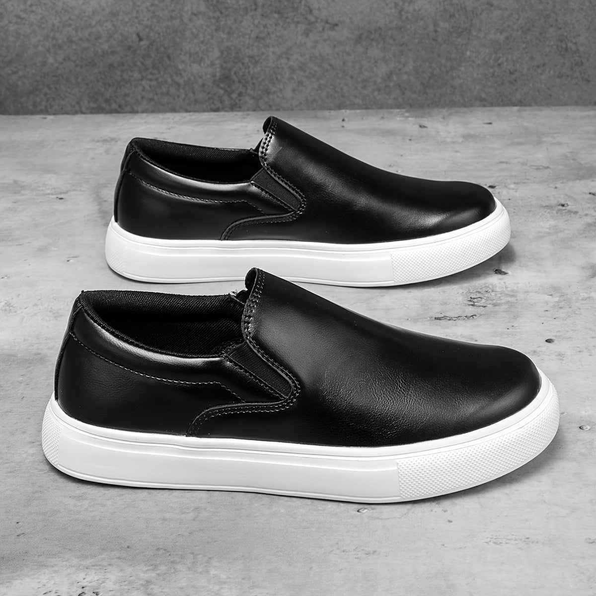 Sapatos casuais de couro sem atacadores