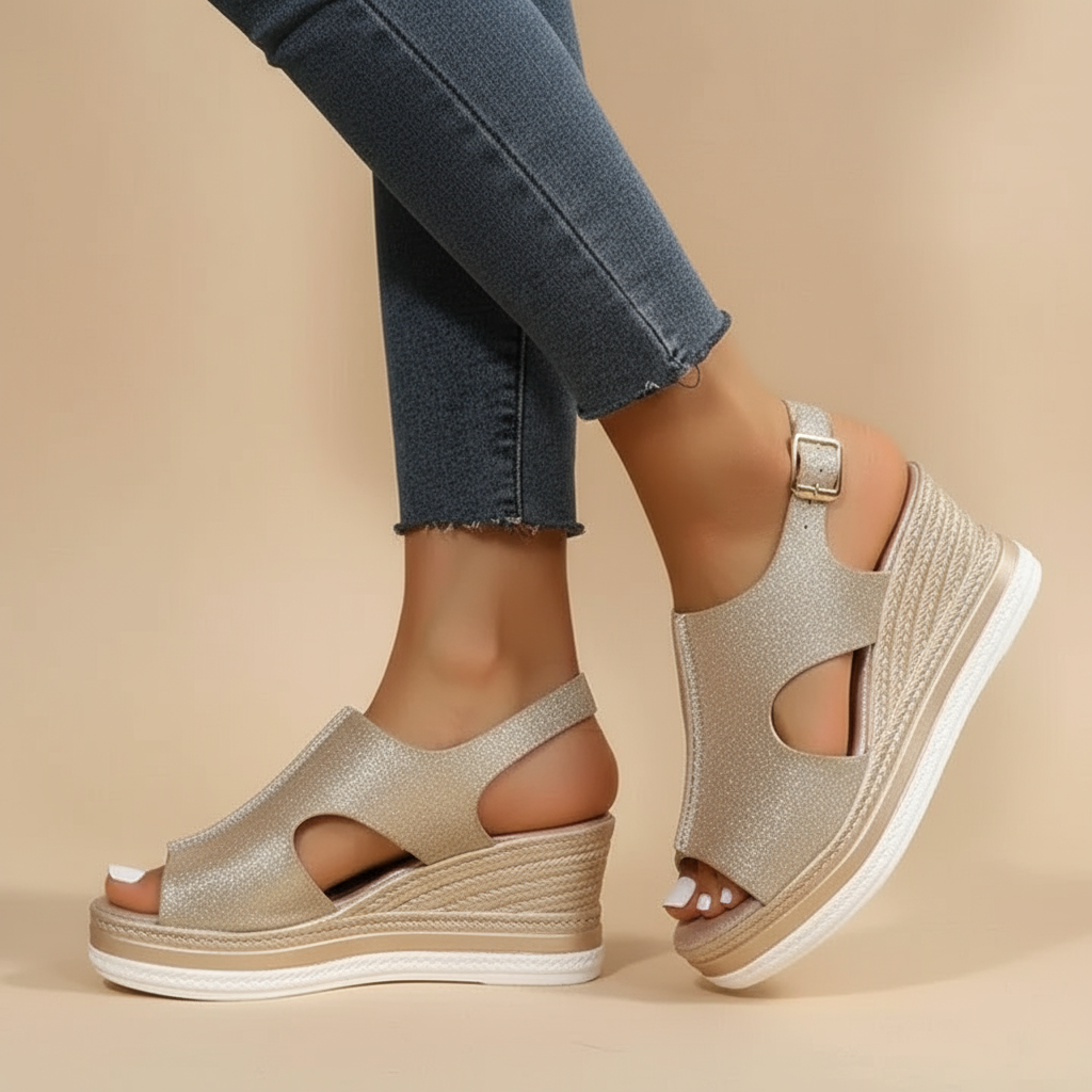 Margit – sandália de salto metálico relaxante