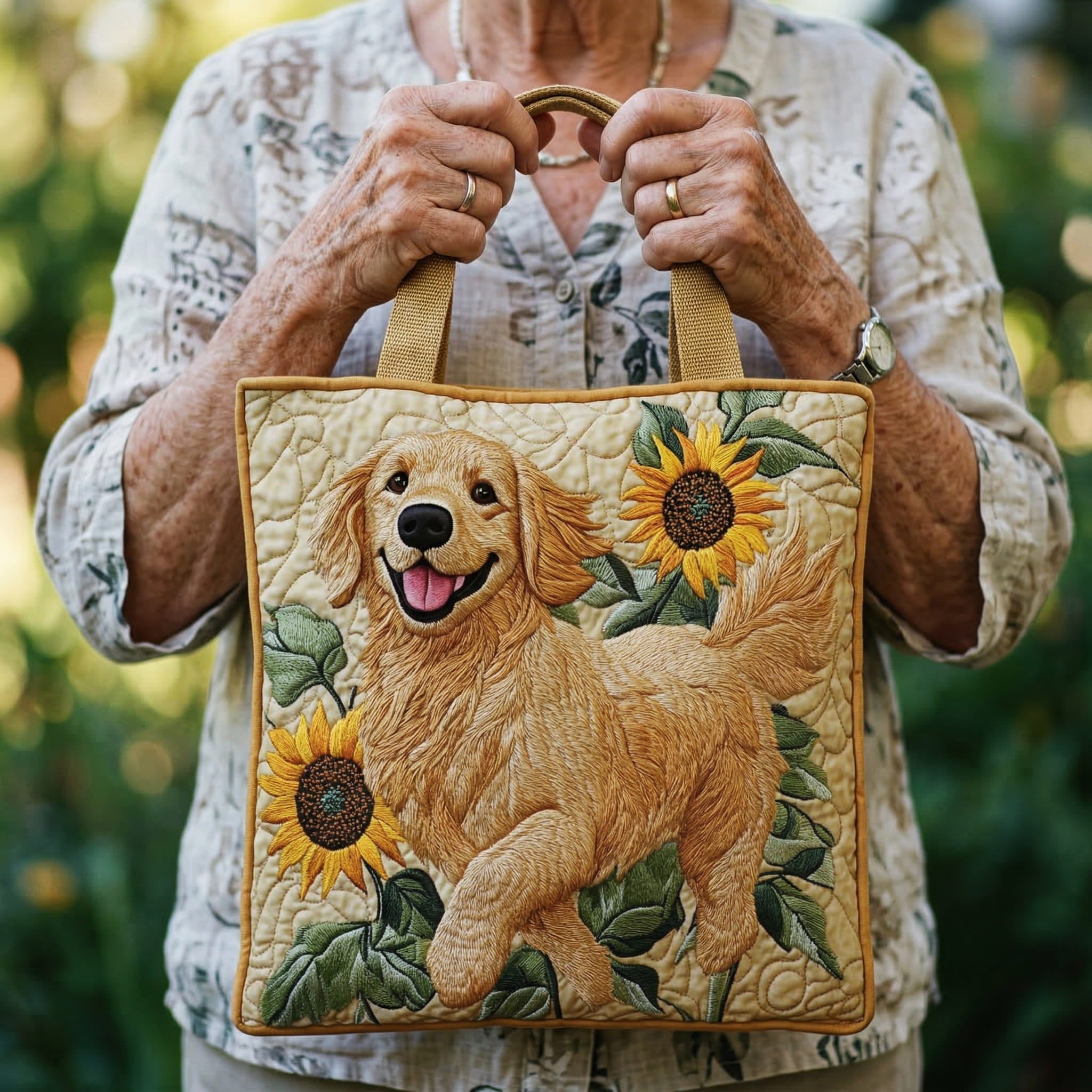 Moda Lusitana - Saco Tote Acolchoado com Design Canino