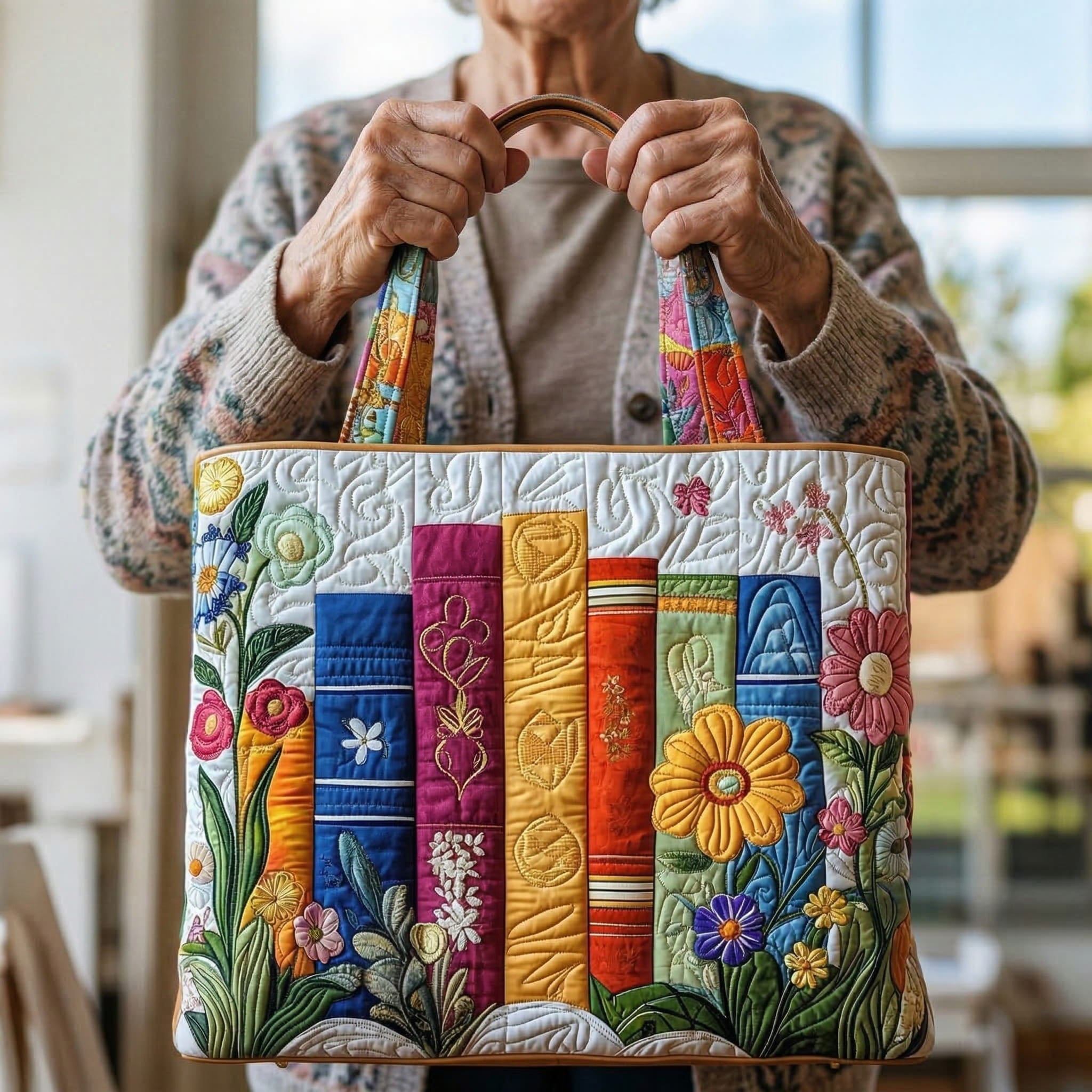 Moda Lusitana - Saco Tote Acolchoado Floral