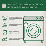Conjunto de Roupa de Cama Acolchoada de 3 Peças Harmonia Dourada
