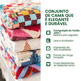 Conjunto de Roupa de Cama Acolchoada de 3 Peças Trilhos Sombrios