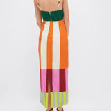 Paloma – Vestido longo listrado colorido
