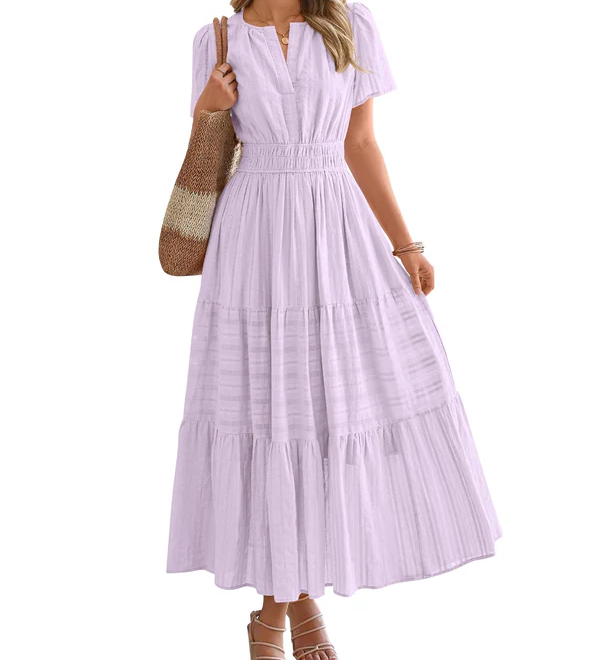 Moda Lusitana - Vestido Boho com Elástico na Cintura