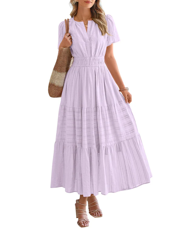 Moda Lusitana - Vestido Boho com Elástico na Cintura