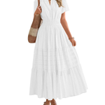 Moda Lusitana - Vestido Boho com Elástico na Cintura